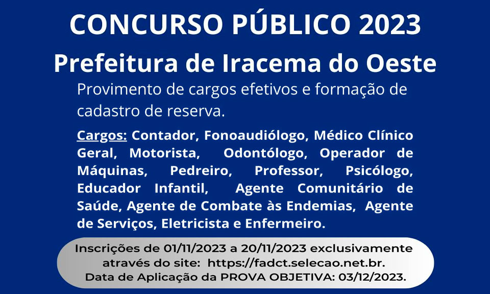 Concursos Públicos: destaques do dia 20 de novembro de 2023!