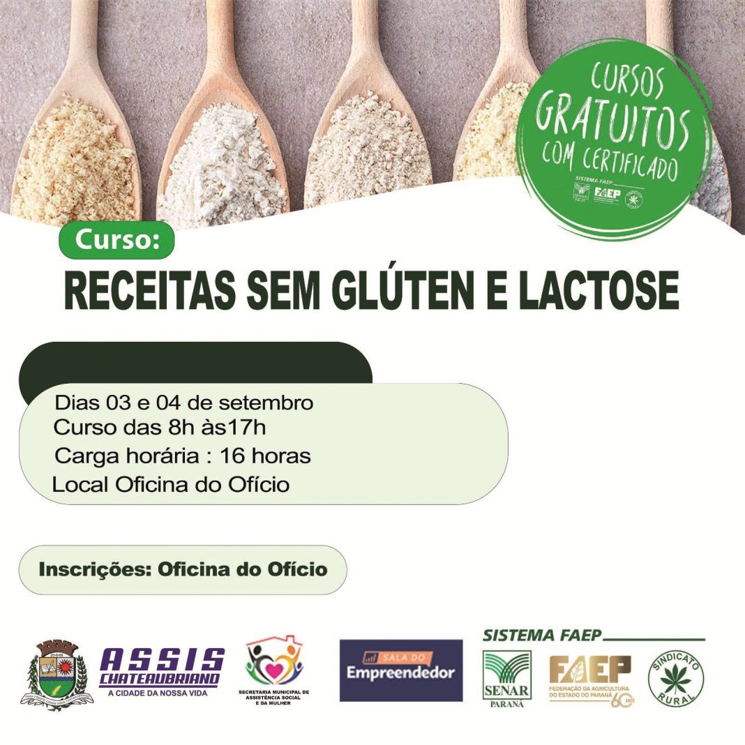sem glútem e lactose
