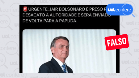 Checagem desmente boato sobre prisão de Jair Bolsonaro por desacato Checagem desmente boato sobre prisão de Jair Bolsonaro por desacato